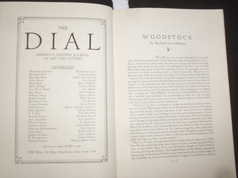 1923 WOODSTOCK - AN ESSAY BY RICHARD LE GALLIENNE SOFTCOVER BOOK - J 9856