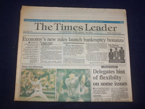 1991 OCT 28 WILKES-BARRE TIMES LEADER - ISRAELI AND ARAB LEADERS TALKS - NP 8099