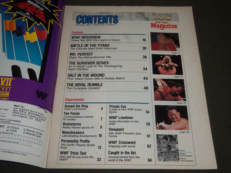 1991 FEBRUARY WWF WRESTLING MAGAZINE - HULK HOGAN COVER - J 2254