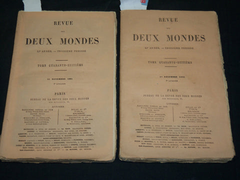 1881 REVUE DES DEUX MONDES FRENCH MAGAZINE LOT OF 2 ISSUES - WR 106G