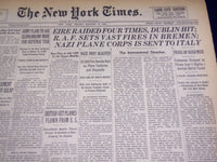 1941 JANUARY 3 NEW YORK TIMES - EIRE RAIDED FOUR TIMES, DUBLIN HIT - NT 1133