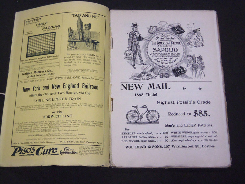 1895 NEW ENGLAND MAGAZINE LOT OF 7 ISSUES - NICE ILLUSTRATIONS & ADS - WR 451