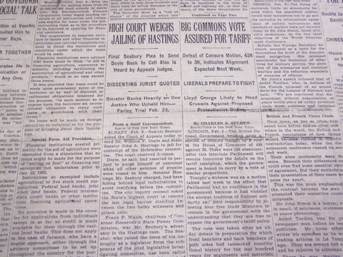 1932 FEBRUARY 9 NEW YORK TIMES - HIGH COURT WEIGHS JAILING OF HASTINGS - NT 4774