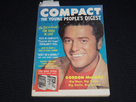 1956 JULY COMPACT YOUNG PEOPLE'S DIGEST MAGAZINE - GORDON MACRAE COVER- SP 4862A