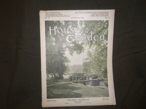 1906 DECEMBER THE HOUSE & GARDEN MAGAZINE - GREAT PHOTOS & ADS - ST 780