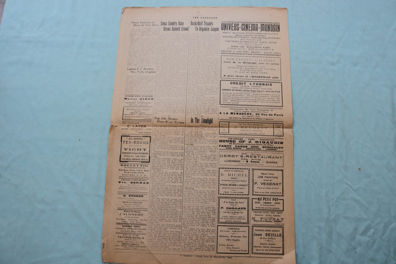 1918 THE CADUCEUS VICHY (FRANCE) HOSPITAL NEWSPAPER - LOT OF 2 - NP 9067