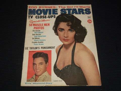 1959 APRIL MOVIE STARS TV CLOSE UPS MAGAZINE - ELIZABETH TAYLOR COVER - E 16202