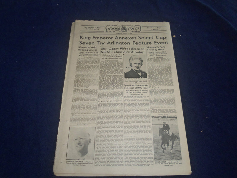 1969 AUGUST 7 THE DAILY RACING FORM - GLASSELL B. GAINS NARROW VICTORY - NP 5518