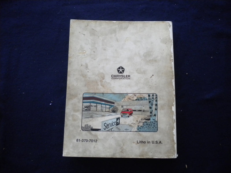 1977 DODGE COMPACT - PLYMOUTH VOYAGER SERVICE MANUAL - SOFTCOVER - KD 8012