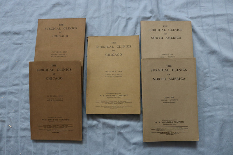 1918-1922 SURGICAL CLINICS OF CHICAGO & NORTH AMERICA MAGAZINE- LOT OF 5- O 3898