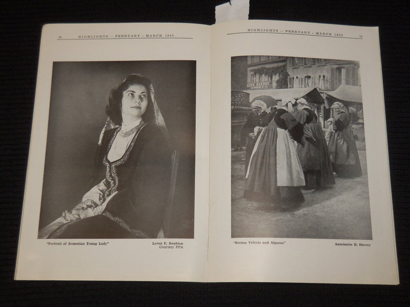 1945 HIGHLIGHTS OF PHOTOGRAPHIC ART MAGAZINE LOT OF 2 ISSUES - K 633