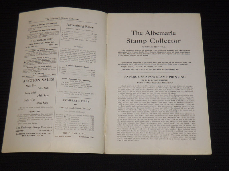 1922-1923 THE ALBERMARLE STAMP COLLECTOR MAGAZINE LOT OF 7 ISSUES - O 1134M