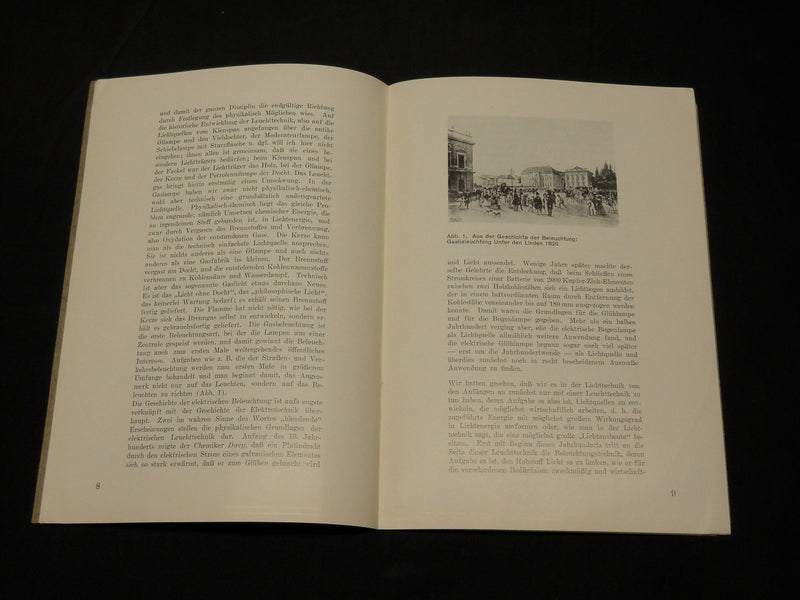 1936 DIE ENTWICKLUNG DE LICHTTECHNIK GERMAN BOOK BY DR. W. KOHLER - J 5904