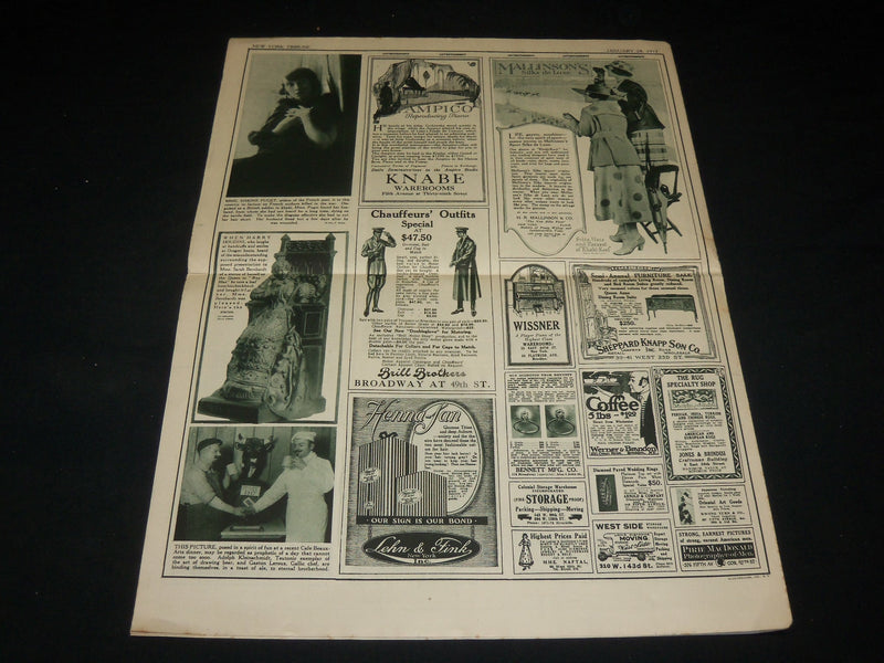 1917 JANUARY 28 THE TRIBUNE GRAPHIC NEWSPAPER - ROCKEFELLER CENTERFOLD - NP 5417