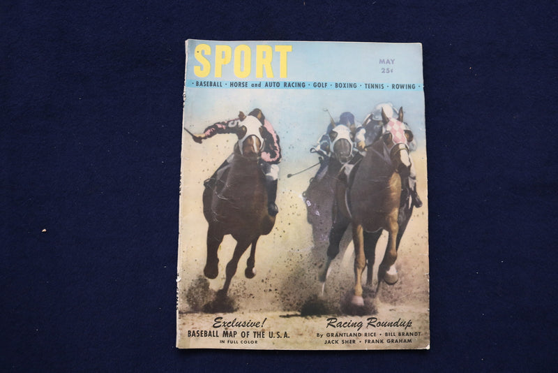 1947 MAY SPORT MAGAZINE - HORSE RACING ROUNDUP COVER - E 11807