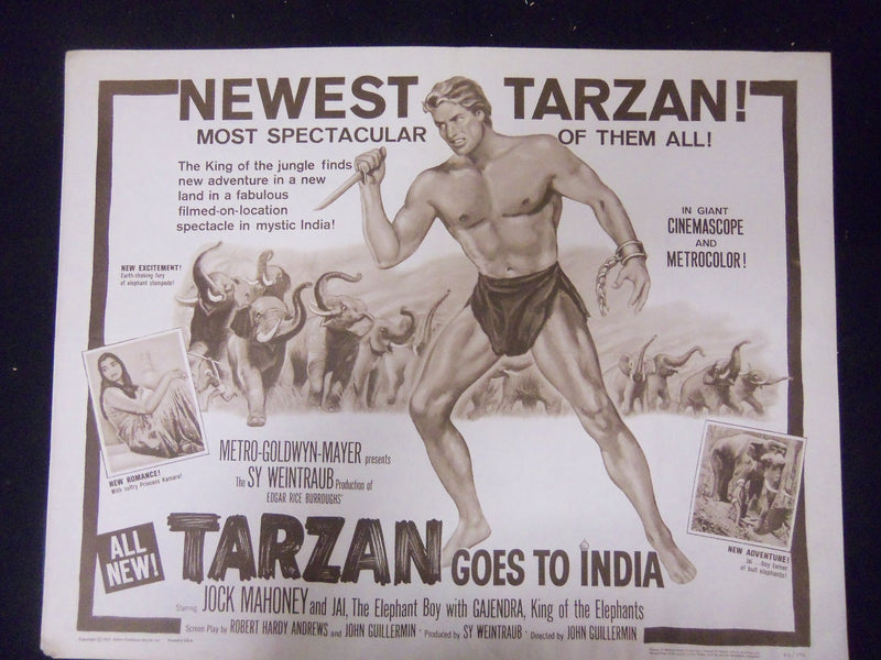1962 TARZAN GOES TO INDIA ORIGINAL MOVIE POSTER - JOCK MAHONEY - P 236