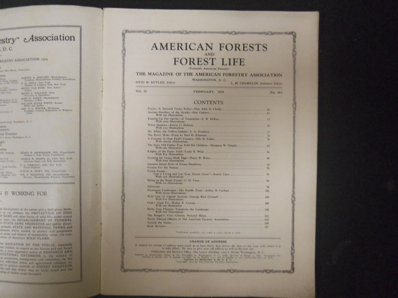 1924 FEBRUARY AMERICAN FORESTS & FOREST LIFE MAGAZINE - ST 4605