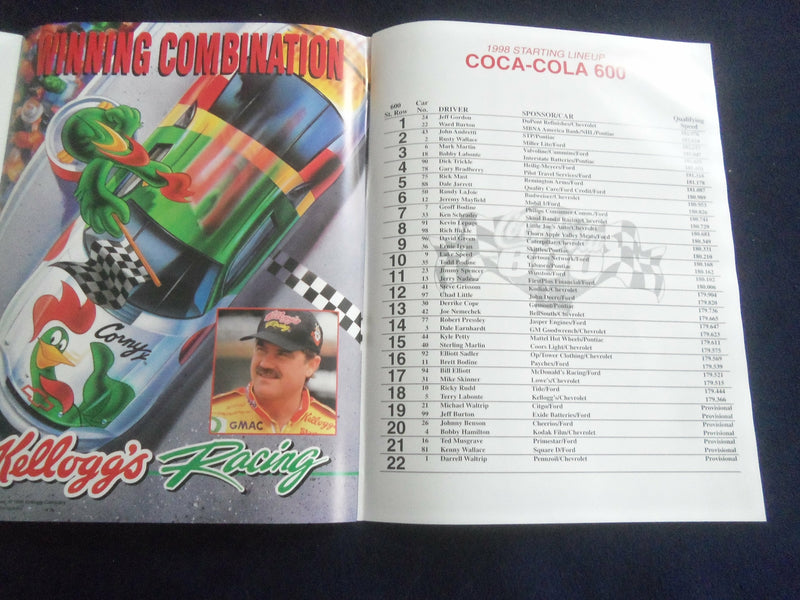 1998 MAY CHARLOTTE MOTOR SPEEDWAY COLLECTOR'S EDITION MAGAZINE - SP 3804U