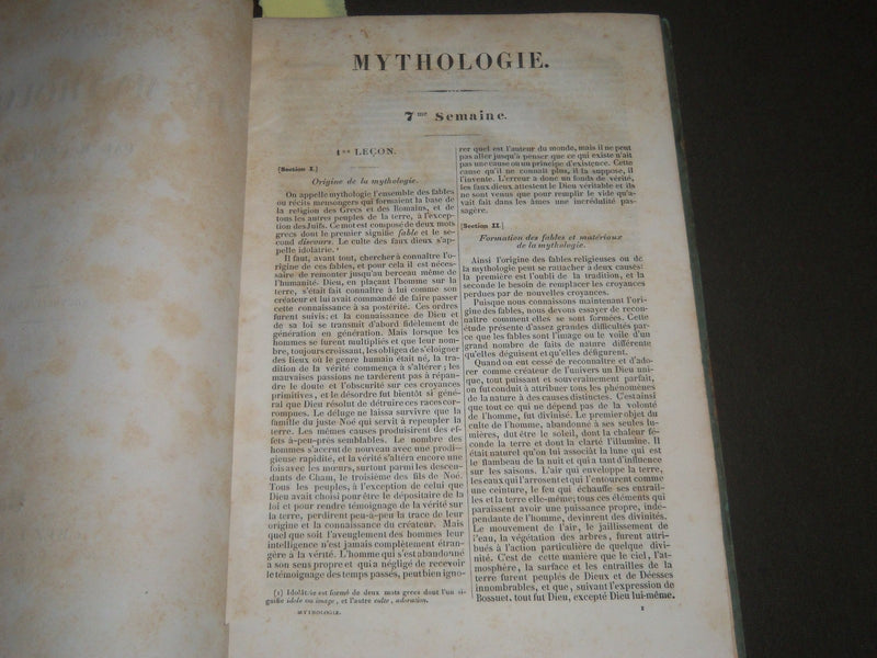 1845 LECONS DE MYTHOLOGIE BY M. GERUZEZ FRENCH VOLUME - KD 4293