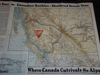 1925 THE TRIANGLE TOUR OF BRITISH COLUMBIA - MAP - CANADIAN RAILWAYS - J 8525