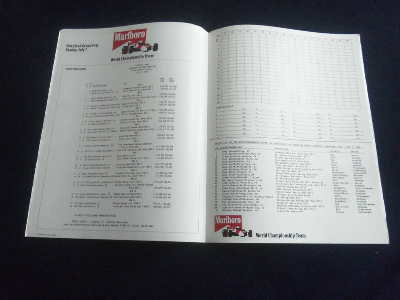 1985 JULY 5-7 BUDWEISER CLEVELAND GRAND PRIX RACING PROGRAM - SP 3804C