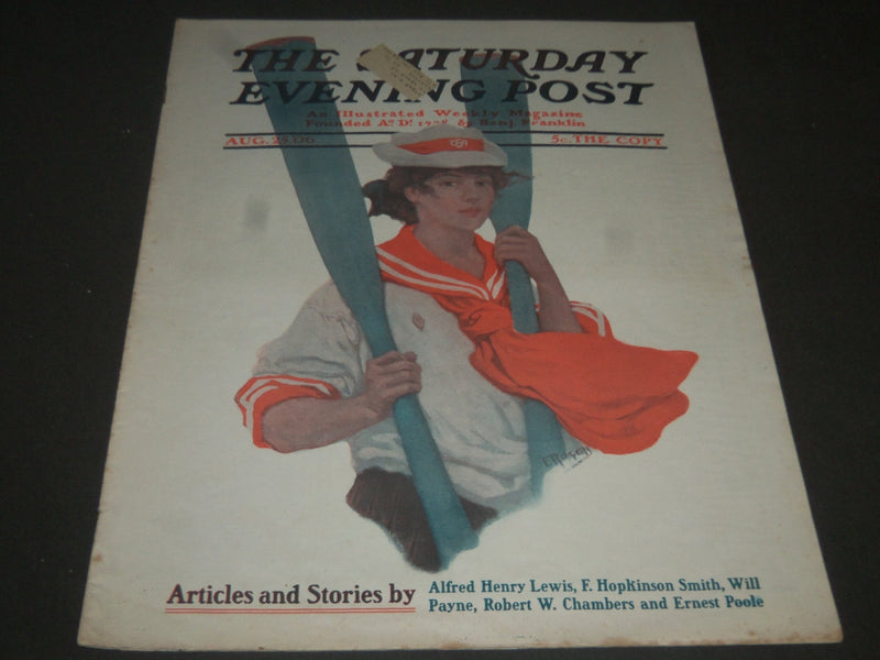 1906 AUGUST 25 THE SATURDAY EVENING POST MAGAZINE - ILLUSTRATED COVER- SP 985