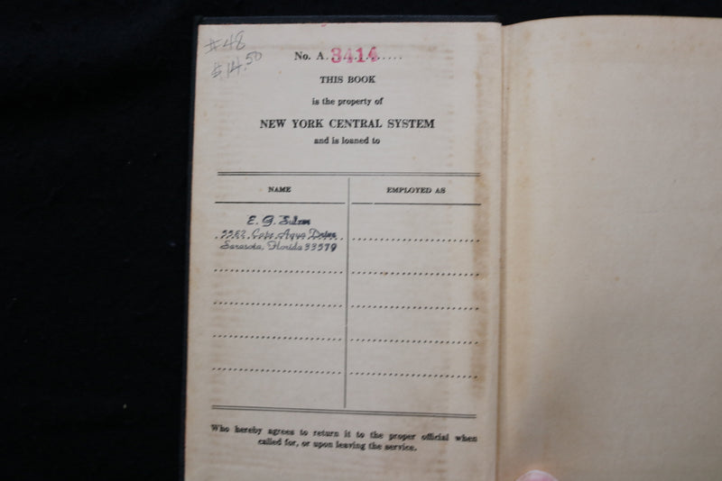1944-1956 N.Y. CENTRAL SYSTEM RULES OF THE OPERATION DEPARTMENT-LOT OF 3- O 3679