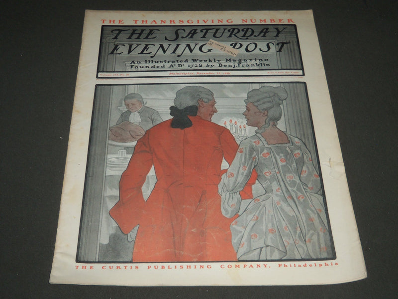 1901 NOVEMBER 23 THE SATURDAY EVENING POST MAGAZINE - ILLUSTRATED COVER - SP 559