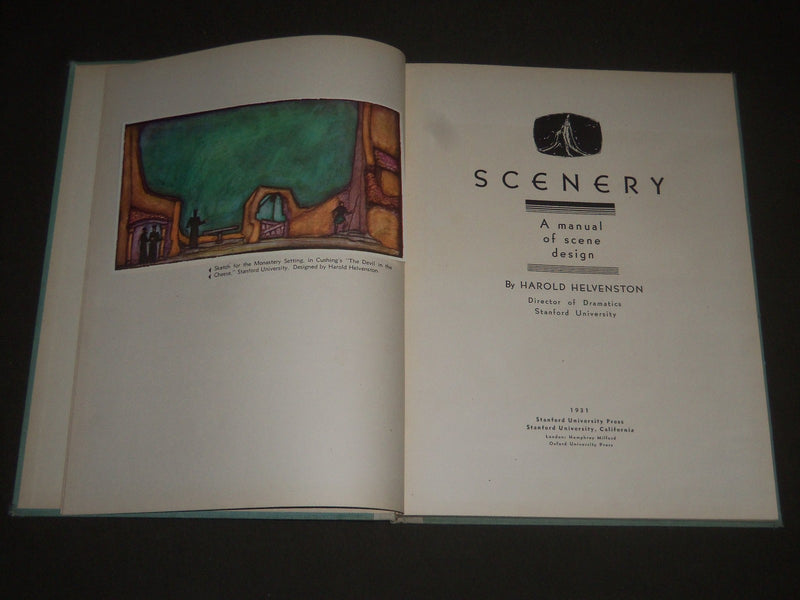 1931 SCENERY A MANUAL OF SCENE DESIGN BY HAROLD HELVENSTON BOOK - I 1075