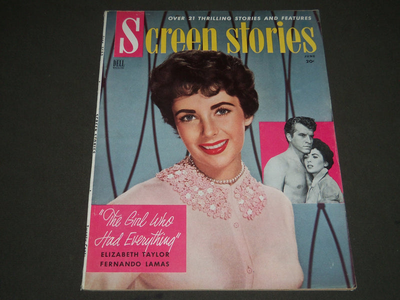 1953 JUNE SCREEN STORIES MAGAZINE - ELIZABETH TAYLOR COVER - ST 4848