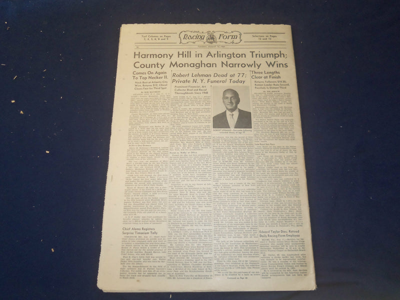 1969 AUGUST 12 THE DAILY RACING FORM- MERITUS TAKES ADIRONDACK BY FIVE -NP 2534I