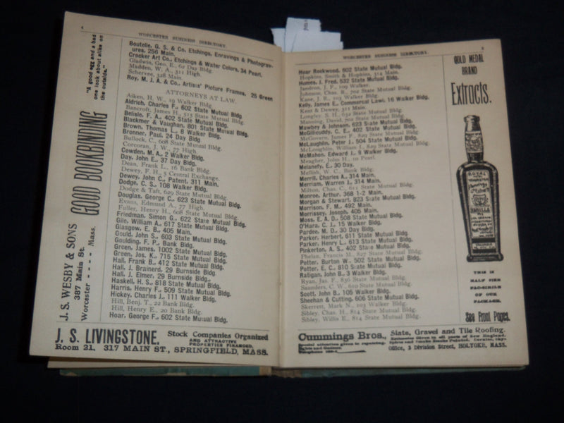 1901-1902 JOHNSON'S BUSINESS & PROFESSIONAL DIRECTORY - WORCESTER - KD 5523C