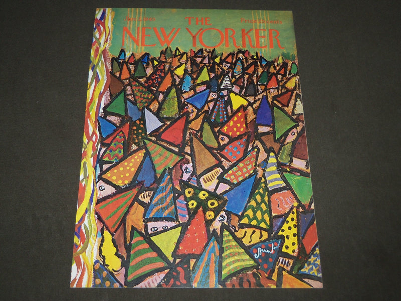 1965 JANUARY 2 NEW YORKER MAGAZINE FRONT COVER ONLY - GREAT ART FOR FRAMING