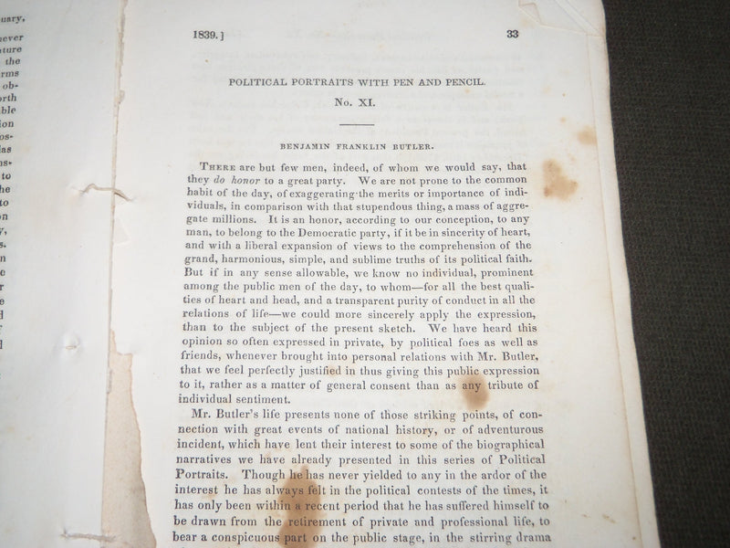 1839 JANUARY THE UNITED STATES MAGAZINE & DEMOCRATIC REVIEW VOL 5 NO. 13- J 3354
