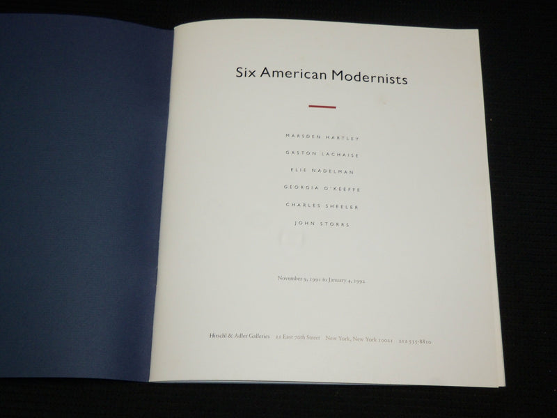 1991 SIX AMERICAN MODERNISTS SOFTCOVER BOOK - HIRSCHL & ADLER GALLERIES - J 6955