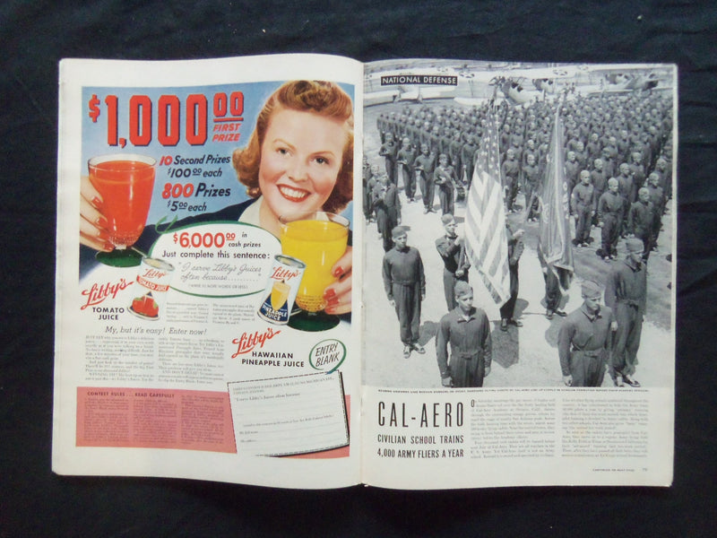 1941 OCTOBER 13 LIFE MAGAZINE - LANA TURNER AND CLARK GABLE- L 256