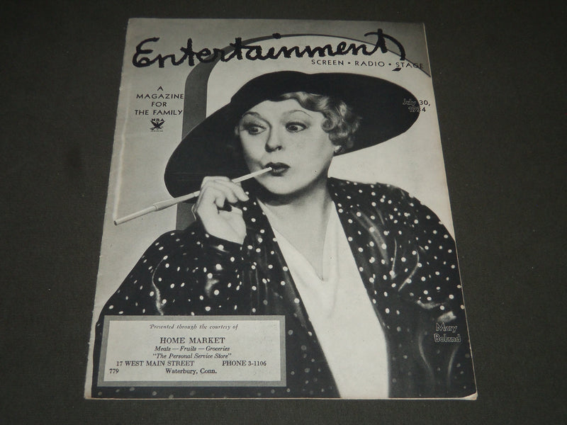1934 JULY 30 ENTERTAINMENT MAGAZINE - MARY BOLAND COVER - ST 5000