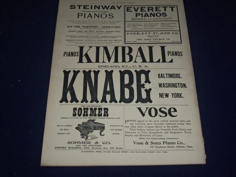 1904 OCT 24 MUSICAL COURIER MAGAZINE - FANNIE BLOOMFIELD ZEISLER COVER - J 1264