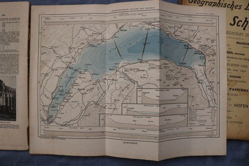1902-1910 GEOGRAPHISCHES LEXIKON DER SCHWEIZ MAGAZINE- MAPS - LOT OF 19- O 3909