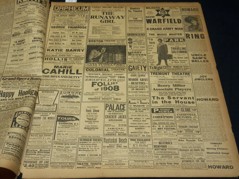 1909 APRIL 18 THE BOSTON HERALD - TAFT ENJOYS FIRST ROAST OF HIS TERM - BH 390