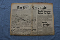 1965 JUNE 2 THE DAILY CHRONICLE NEWSPAPER - GEMINI POISED FOR FLIGHT - NP 8514