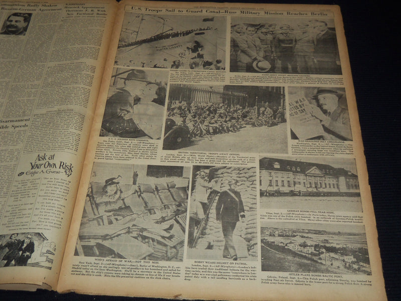1939 SEPT 3 MINNEAPOLIS SUNDAY TRIBUNE EXTRA - BRITISH DECLARE WAR - NT 9519