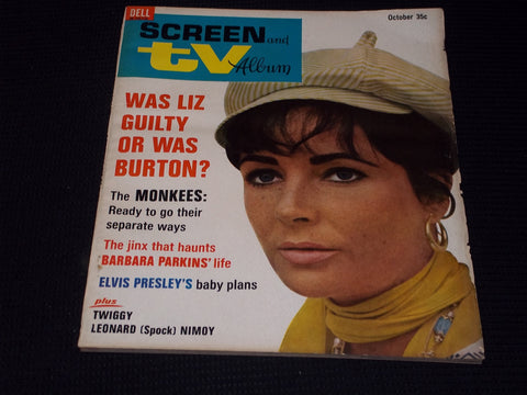 1967 OCTOBER SCREEN & TV ALBUM MAGAZINE - LIZ TAYLOR COVER - E 13208