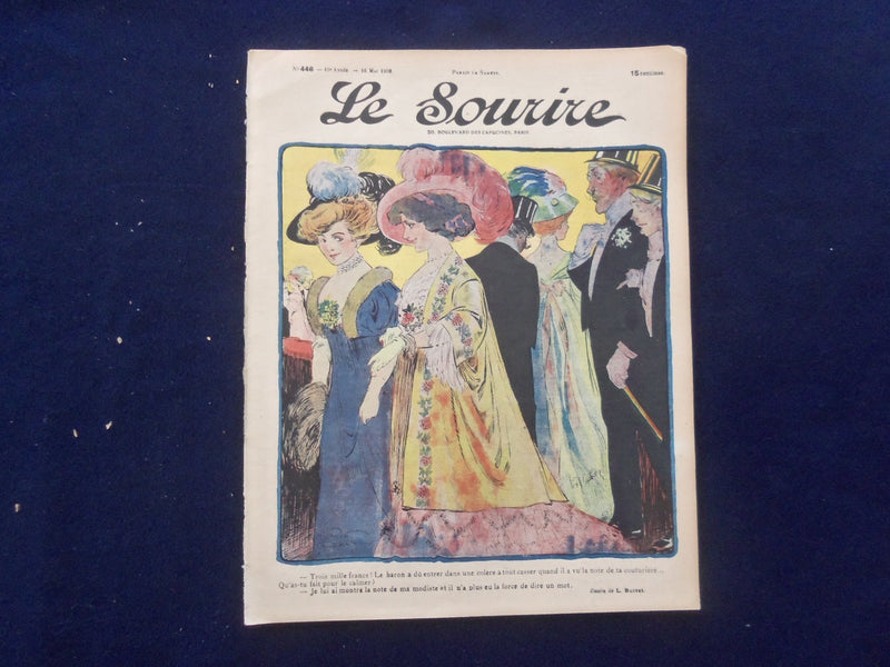 1908 MAY 16 LE SOURIRE MAGAZINE - ILLUSTRATED COMEDY - FRENCH TEXT - SP 4867K