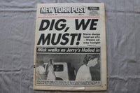 1987 JANUARY 23 NEW YORK POST NEWSPAPER - MICK JAGGER & JERRY HALL - NP 9306