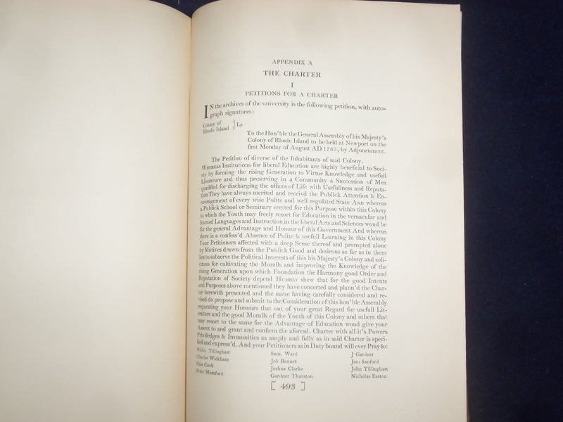 1914 THE HISTORY OF BROWN UNIVERSITY HARDCOVER BOOK BY WALTER BRONSON - KD 9081