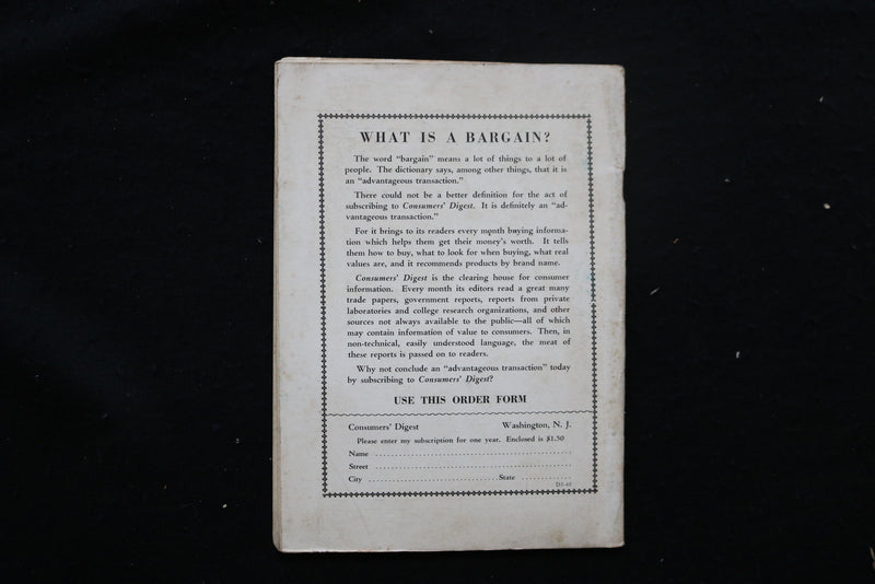 1940 MAY CONSUMERS' DIGEST MAGAZINE - WHAT WRONG WITH YOUR COFFEE? COVER - K 405