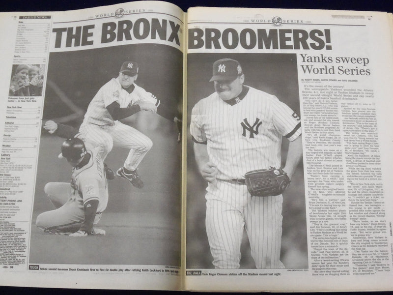 1999 OCT 28 NY DAILY NEWS YANKS VS BRAVES 25TH WORLD SERIES LOT OF 19 - NP 1135