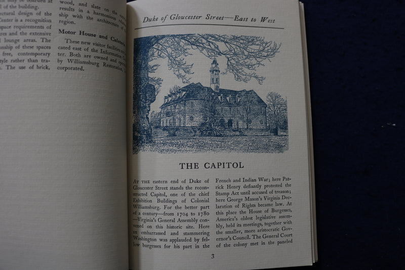 1957 COLONIAL WILLIAMSBURG OFFICIAL GUIDEBOOK & MAP - SOFTCOVER BOOK - K 1396