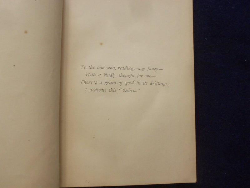1881 DEBRIS - SELECTIONS FROM POEMS HARDCOVER BOOK BY MADGE MORRIS - KD 8485